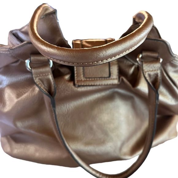 Mondani new york  Metallic Bronze Gold ,Double handle Satchel - Picture 5 of 7